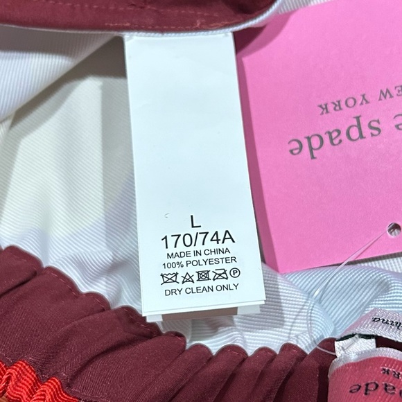 Kate Spade Sz L Skirt Dot Party Faille Midi Retro Pockets 60’s 70’s New - Picture 7 of 11